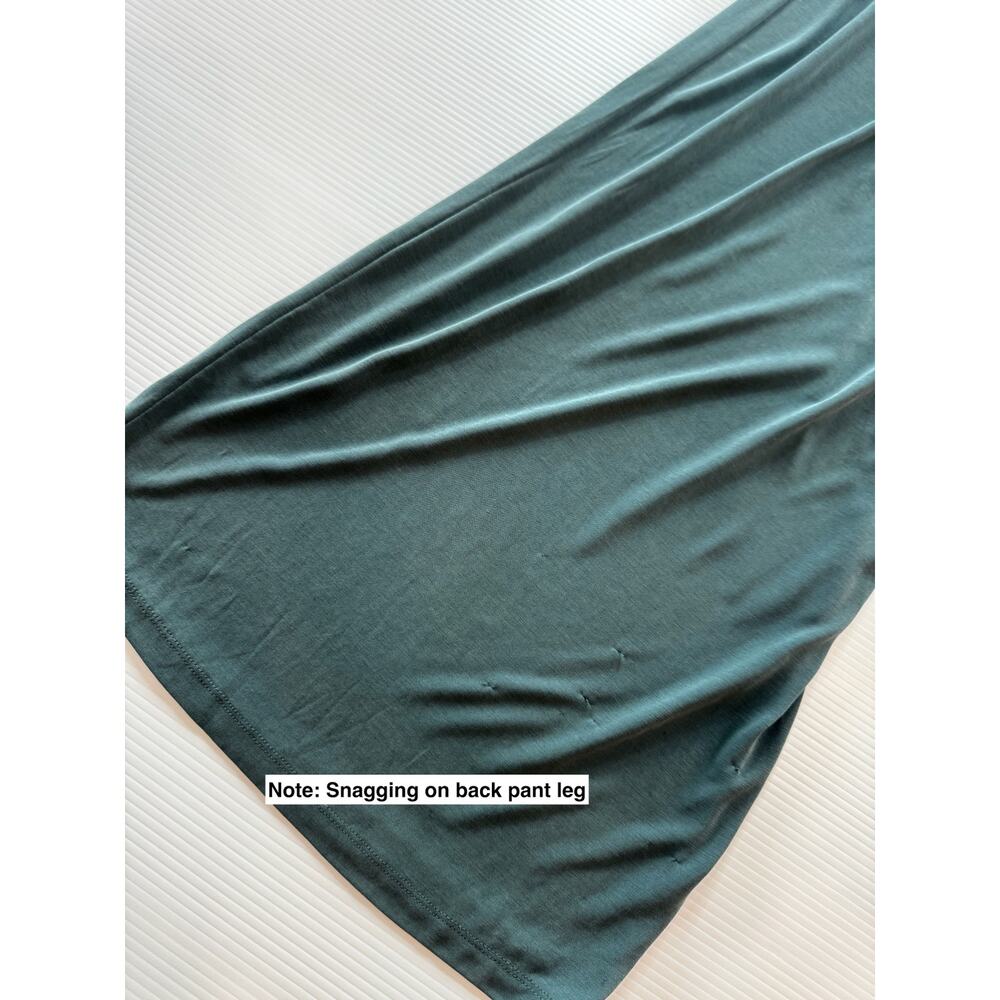 Anthropologie Rebecca Smocked Wide Leg Jumpsuit Teal Women’s Medium Off Shoulder - Picture 8 of 16